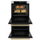 Autograph Edition 30 In. Professional True Convection Double Wall Oven With Air Fry And Self Clean In Satin Stainless Steel With Champagne Bronze Handles