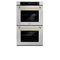 Autograph Edition 30 In. Professional True Convection Double Wall Oven With Air Fry And Self Clean In Satin Stainless Steel With Champagne Bronze Handles