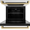 Autograph Edition 30 In. Professional True Convection Double Wall Oven With Air Fry And Self Clean In Satin Stainless Steel With Champagne Bronze Handles
