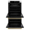 Autograph Edition 30 In. Professional True Convection Double Wall Oven With Air Fry And Self Clean In Satin Stainless Steel With Champagne Bronze Helix Handles