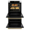 Autograph Edition 30 In. Professional True Convection Double Wall Oven With Air Fry And Self Clean In Satin Stainless Steel With Champagne Bronze Helix Handles