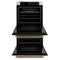 Autograph Edition 30 In. Professional True Convection Double Wall Oven With Air Fry And Self Clean In Satin Stainless Steel With Polished Gold Helix Handles