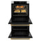 Autograph Edition 30 In. Professional True Convection Double Wall Oven With Air Fry And Self Clean In Satin Stainless Steel With Polished Gold Helix Handles