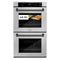 Autograph Edition 30 In. Professional True Convection Double Wall Oven With Air Fry And Self Clean In Satin Stainless Steel With Matte Black Handles
