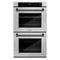 Autograph Edition 30 In. Professional True Convection Double Wall Oven With Air Fry And Self Clean In Satin Stainless Steel With Matte Black Handles