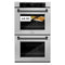 Autograph Edition 30 In. Professional True Convection Double Wall Oven With Air Fry And Self Clean In Satin Stainless Steel With Matte Black Handles