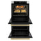 Autograph Edition 30 In. Professional True Convection Double Wall Oven With Air Fry And Self Clean In Satin Stainless Steel With White Matte Doors And Champagne Bronze Handles