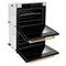 Autograph Edition 30 In. Professional True Convection Double Wall Oven With Air Fry And Self Clean In Satin Stainless Steel With White Matte Doors And Champagne Bronze Handles