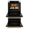 Autograph Edition 30 In. Professional True Convection Double Wall Oven With Air Fry And Self Clean In Satin Stainless Steel With White Matte Doors And Polished Gold Handles