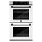Autograph Edition 30 In. Professional True Convection Double Wall Oven With Air Fry And Self Clean In Satin Stainless Steel With White Matte Doors And Matte Black Handles