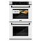 Autograph Edition 30 In. Professional True Convection Double Wall Oven With Air Fry And Self Clean In Satin Stainless Steel With White Matte Doors And Matte Black Handles