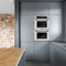 Autograph Edition 30 In. Professional True Convection Double Wall Oven With Air Fry And Self Clean In Satin Stainless Steel With White Matte Doors And Matte Black Handles