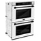Autograph Edition 30 In. Professional True Convection Double Wall Oven With Air Fry And Self Clean In Satin Stainless Steel With White Matte Doors And Matte Black Handles