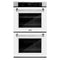 30 In. Professional True Convection Double Wall Oven With Air Fry And Self Clean In Stainless Steel With White Matte Doors