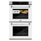 30 In. Professional True Convection Double Wall Oven With Air Fry And Self Clean In Stainless Steel With White Matte Doors