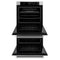 30 In. Professional True Convection Double Wall Oven With Air Fry And Self Clean In Stainless Steel With White Matte Doors