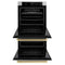 Autograph Edition 30 In. Professional True Convection Double Wall Oven With Air Fry And Self Clean In Stainless Steel With Champagne Bronze Handles