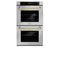 Autograph Edition 30 In. Professional True Convection Double Wall Oven With Air Fry And Self Clean In Stainless Steel With Champagne Bronze Handles