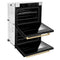 Autograph Edition 30 In. Professional True Convection Double Wall Oven With Air Fry And Self Clean In Stainless Steel With Champagne Bronze Handles