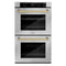 Autograph Edition 30 In. Professional True Convection Double Wall Oven With Air Fry And Self Clean In Stainless Steel With Champagne Bronze Handles