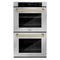 Autograph Edition 30 In. Professional True Convection Double Wall Oven With Air Fry And Self Clean In Stainless Steel With Champagne Bronze Handles