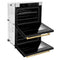 Autograph Edition 30 In. Professional True Convection Double Wall Oven With Air Fry And Self Clean In Stainless Steel With Polished Gold Handles