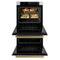 Autograph Edition 30 In. Professional True Convection Double Wall Oven With Air Fry And Self Clean In Stainless Steel With Polished Gold Handles