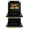 Autograph Edition 30 In. Professional True Convection Double Wall Oven With Air Fry And Self Clean In Stainless Steel With Polished Gold Handles