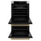 Autograph Edition 30 In. Professional True Convection Double Wall Oven With Air Fry And Self Clean In Stainless Steel With Champagne Bronze Helix Handles