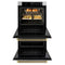 Autograph Edition 30 In. Professional True Convection Double Wall Oven With Air Fry And Self Clean In Stainless Steel With Champagne Bronze Helix Handles