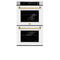 Autograph Edition 30 In. Professional True Convection Double Wall Oven With Air Fry And Self Clean In Stainless Steel With White Matte Doors And Champagne Bronze Handles