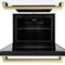 Autograph Edition 30 In. Professional True Convection Double Wall Oven With Air Fry And Self Clean In Stainless Steel With White Matte Doors And Champagne Bronze Handles