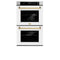 Autograph Edition 30 In. Professional True Convection Double Wall Oven With Air Fry And Self Clean In Stainless Steel With White Matte Doors And Champagne Bronze Handles