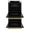 Autograph Edition 30 In. Professional True Convection Double Wall Oven With Air Fry And Self Clean In Stainless Steel With White Matte Doors And Champagne Bronze Handles