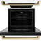 Autograph Edition 30 In. Professional True Convection Double Wall Oven With Air Fry And Self Clean In Stainless Steel With White Matte Doors And Champagne Bronze Handles