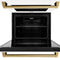 Autograph Edition 30 In. Professional True Convection Double Wall Oven With Air Fry And Self Clean In Stainless Steel With White Matte Doors And Polished Gold Handles