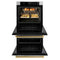 Autograph Edition 30 In. Professional True Convection Double Wall Oven With Air Fry And Self Clean In Stainless Steel With White Matte Doors And Polished Gold Handles