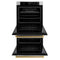 Autograph Edition 30 In. Professional True Convection Double Wall Oven With Air Fry And Self Clean In Stainless Steel With White Matte Doors And Polished Gold Handles