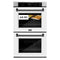 Autograph Edition 30 In. Professional True Convection Double Wall Oven With Air Fry And Self Clean In Stainless Steel With White Matte Doors And Matte Black Handles