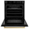 Autograph Edition 30 In. Professional True Convection Single Wall Oven With Air Fry And Self Clean In Black Stainless Steel With Champagne Bronze Handle