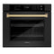 Autograph Edition 30 In. Professional True Convection Single Wall Oven With Air Fry And Self Clean In Black Stainless Steel With Champagne Bronze Handle