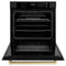 Autograph Edition 30 In. Professional True Convection Single Wall Oven With Air Fry And Self Clean In Black Stainless Steel With Champagne Bronze Handle