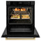 Autograph Edition 30 In. Professional True Convection Single Wall Oven With Air Fry And Self Clean In Black Stainless Steel With Champagne Bronze Handle