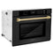Autograph Edition 30 In. Professional True Convection Single Wall Oven With Air Fry And Self Clean In Black Stainless Steel With Champagne Bronze Handle