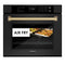 Autograph Edition 30 In. Professional True Convection Single Wall Oven With Air Fry And Self Clean In Black Stainless Steel With Champagne Bronze Handle