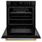 Autograph Edition 30 In. Professional True Convection Single Wall Oven With Air Fry And Self Clean In Black Stainless Steel With Polished Gold Handle
