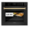 Autograph Edition 30 In. Professional True Convection Single Wall Oven With Air Fry And Self Clean In Black Stainless Steel With Polished Gold Handle