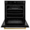 Autograph Edition 30 In. Professional True Convection Single Wall Oven With Air Fry And Self Clean In Black Stainless Steel With Polished Gold Handle