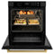 Autograph Edition 30 In. Professional True Convection Single Wall Oven With Air Fry And Self Clean In Black Stainless Steel With Polished Gold Handle