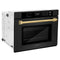 Autograph Edition 30 In. Professional True Convection Single Wall Oven With Air Fry And Self Clean In Black Stainless Steel With Polished Gold Handle